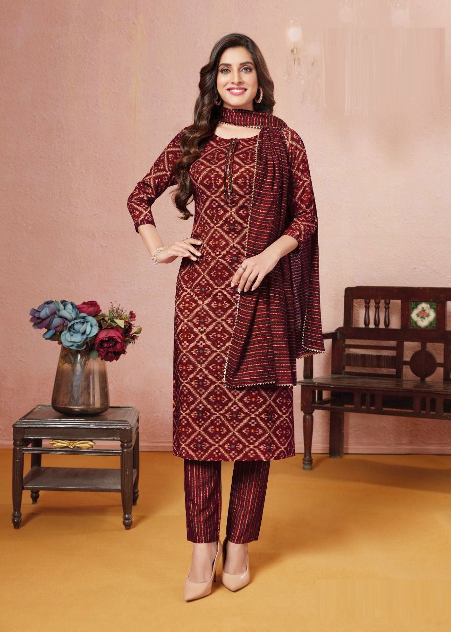 Aarvi Rangrez 1 Wholesale Kurti With Bottom Dupatta Collection